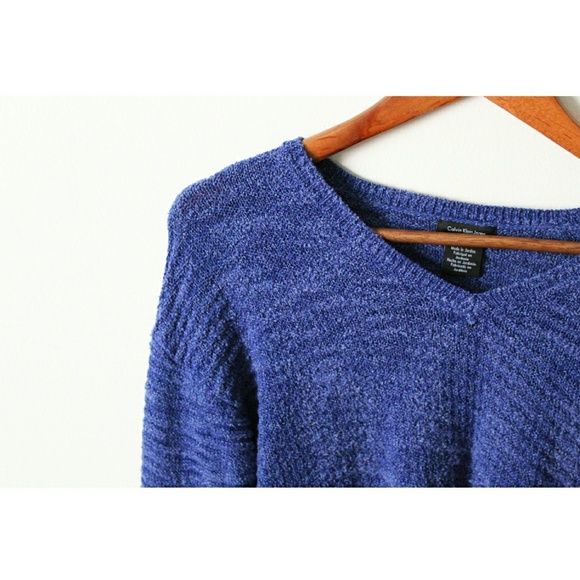 Calvin Klein Medium Blue Knit Sweater - Picture 3 of 4